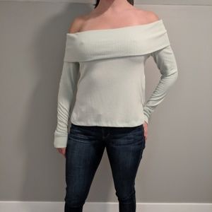 A&F Mint Green Super Soft Off the Shoulder Sweater